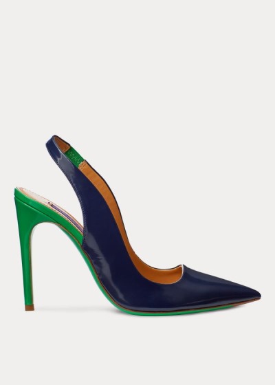 Bombas Ralph Lauren Mujer Azul Marino / Verdes - Carley Two-Tone Calfskin - SIMLW4758